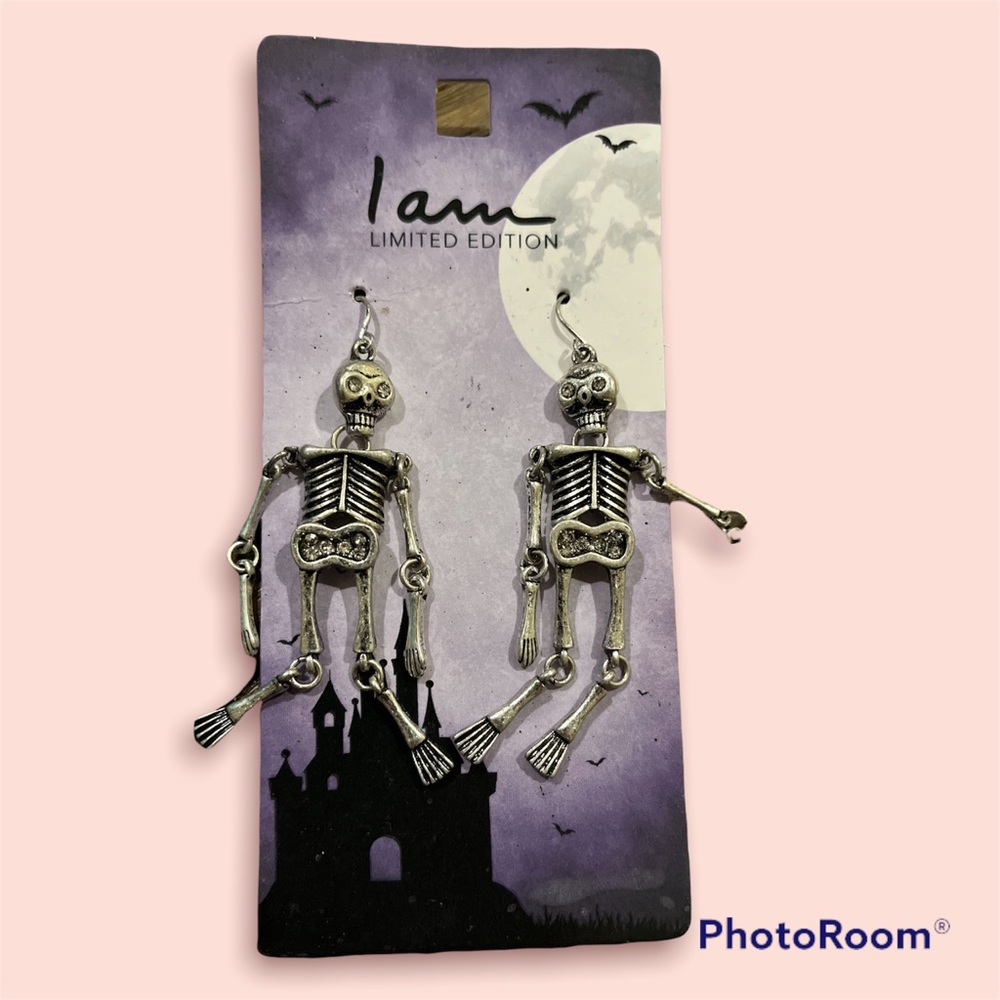 NWT I AM Limited Edition Skeleton Earrings
